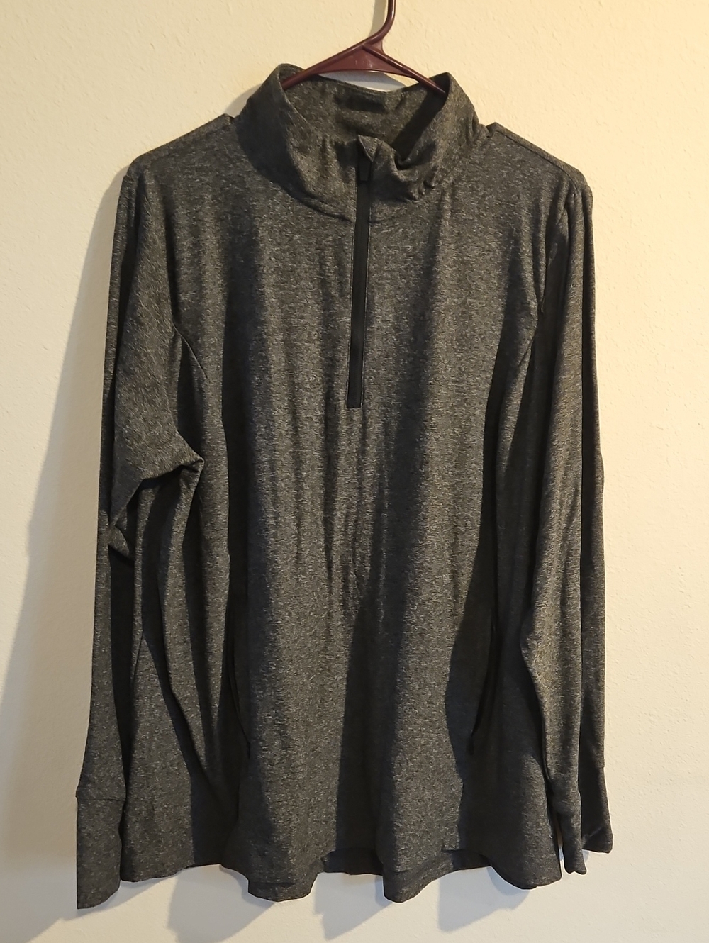 Women’s Charcoal Zip-Front Mock Neck Sweater